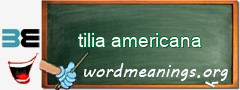 WordMeaning blackboard for tilia americana
